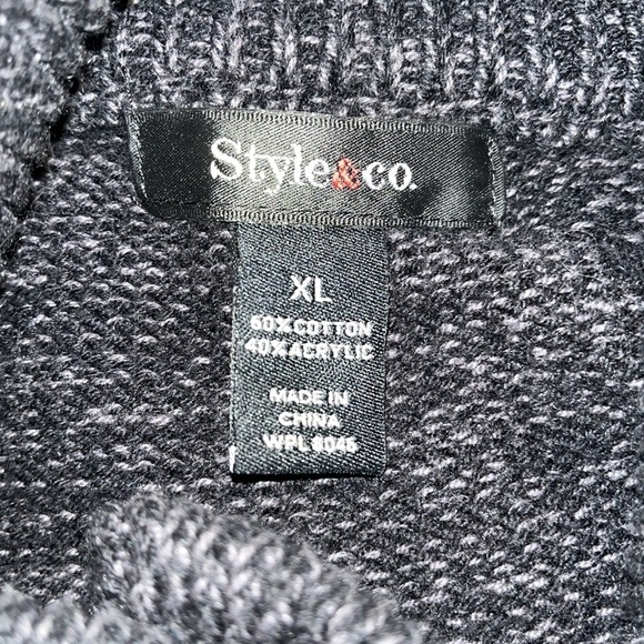 Style & Co Women's Grey Sweater Extra Large Long Sleeve Double Breasted Button - Picture 6 of 7